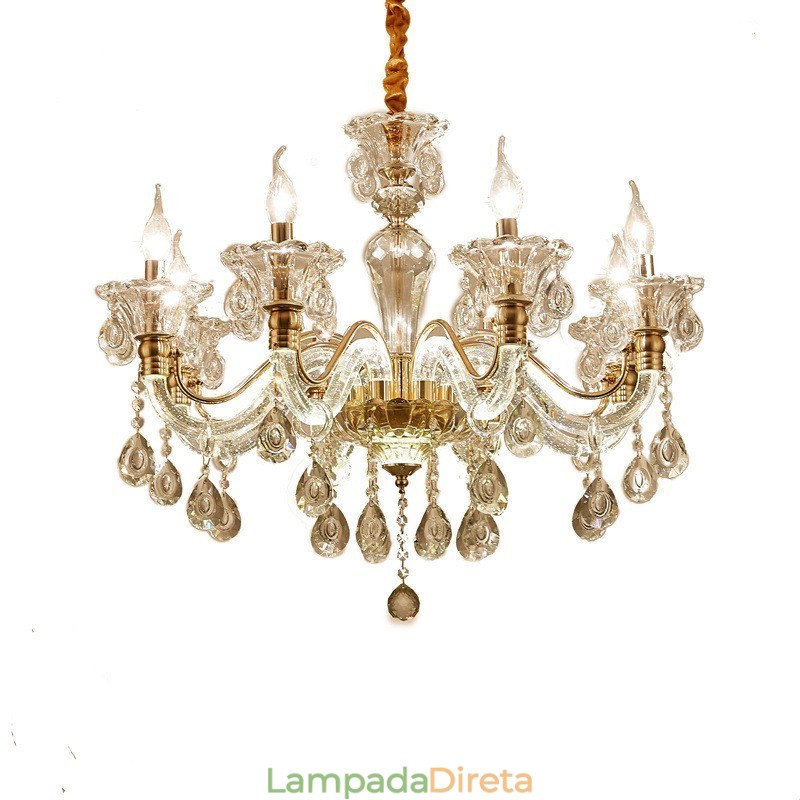 Lustre de Cristal de Luxo Lustre de Cristal K9 com Braço Brilhante