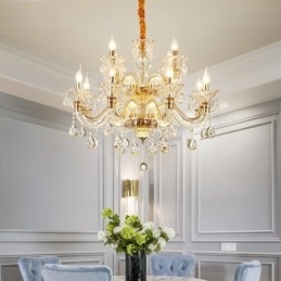 Lustre de Cristal de Luxo Lustre de Cristal K9 com Braço Brilhante