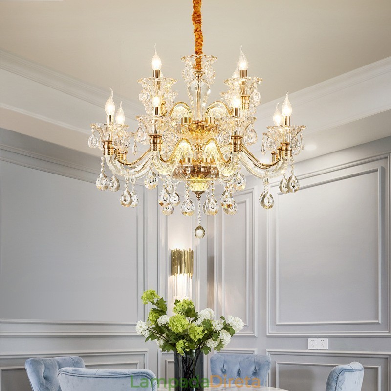 Lustre de Cristal de Luxo Lustre de Cristal K9 com Braço Brilhante
