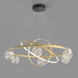 Luminária pendente nórdica moderna dourada circular