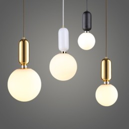 Luminária pendente moderna contemporânea com cúpula de vidro