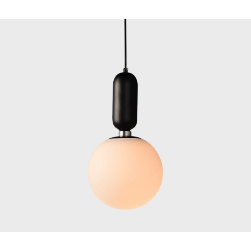 Luminária pendente moderna contemporânea com cúpula de vidro