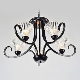 Lustre vintage estilo europeu de 5 luzes com braço com chifres