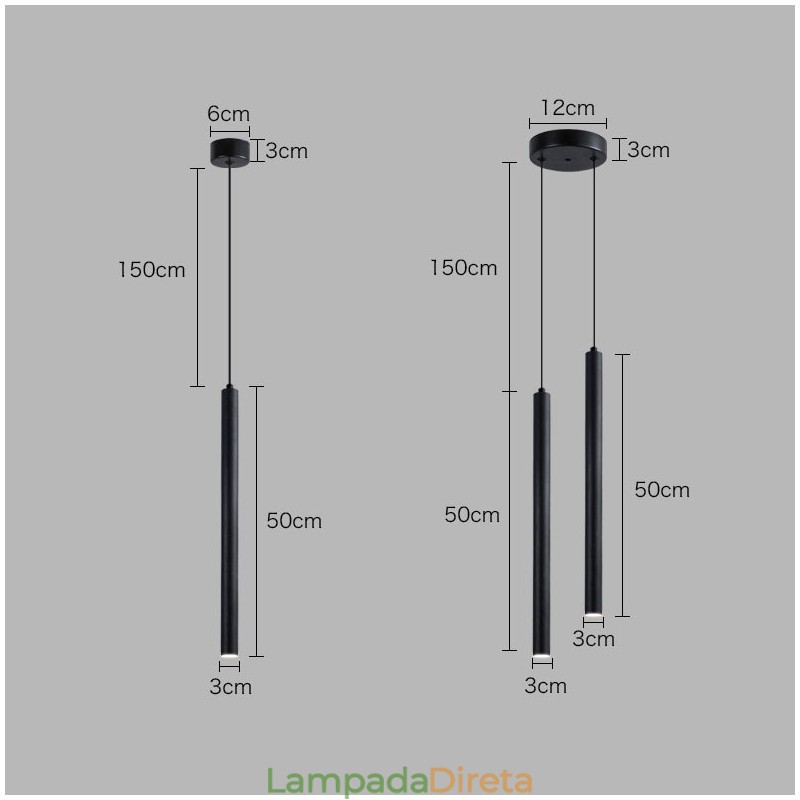 Luminária pendente simples, moderna e contemporânea