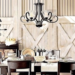 Lustre vintage estilo europeu de 5 luzes com braço com chifres