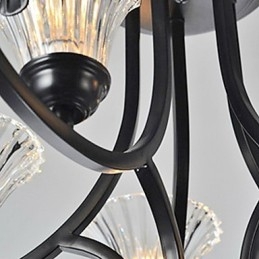 Lustre vintage estilo europeu de 5 luzes com braço com chifres