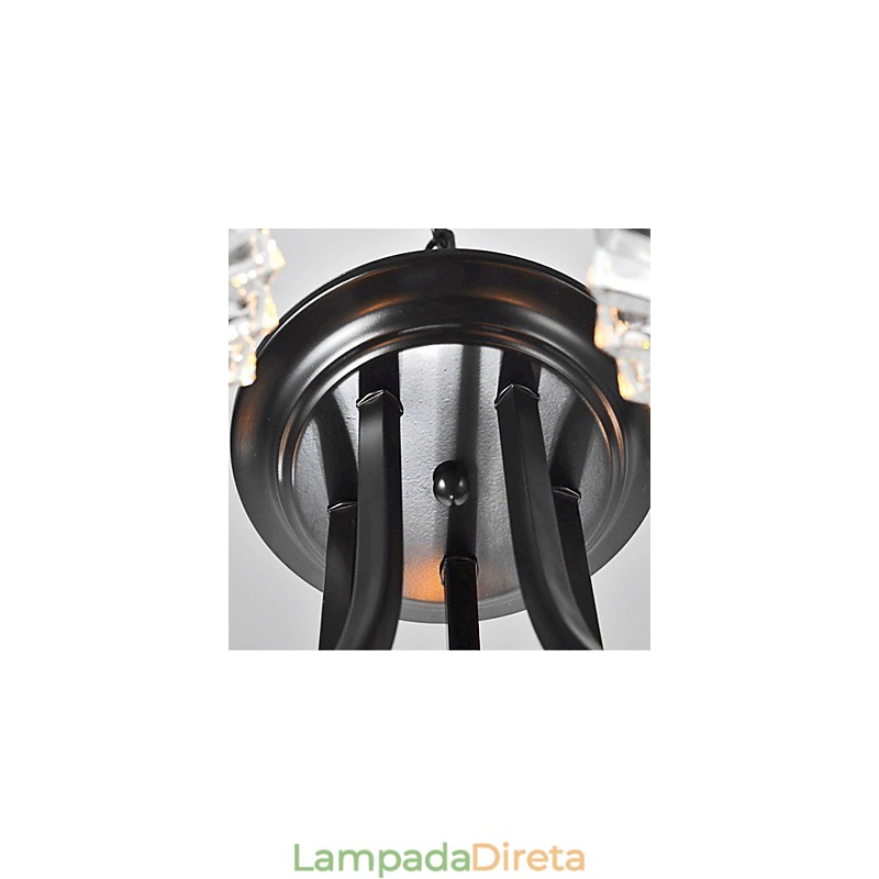 Lustre vintage estilo europeu de 5 luzes com braço com chifres