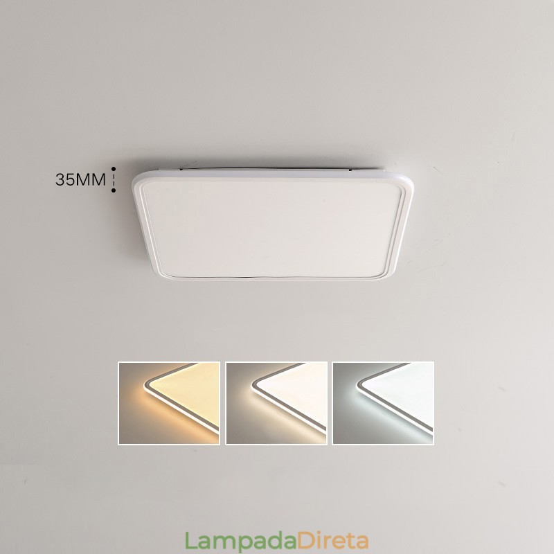 Luminária de teto embutida quadrada moderna regulável para iluminação interna