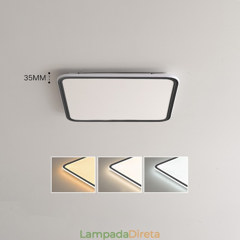 Luminária de teto embutida quadrada moderna regulável para iluminação interna