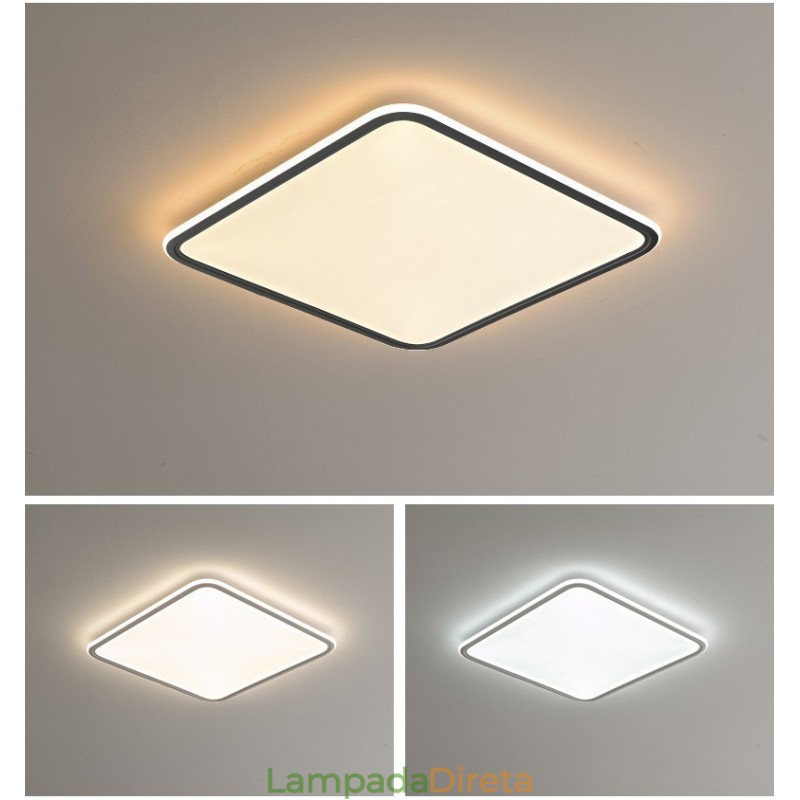 Luminária de teto embutida quadrada moderna regulável para iluminação interna