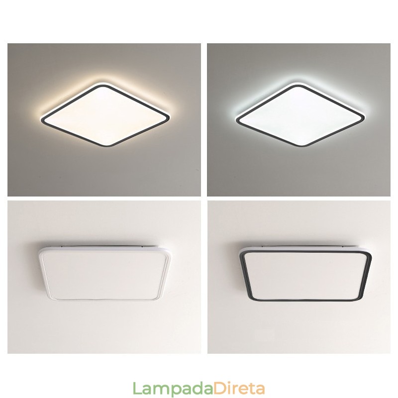 Luminária de teto embutida quadrada moderna regulável para iluminação interna