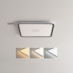 Luz de teto quadrada embutida moderna com proteção ocular de espectro total e regulável