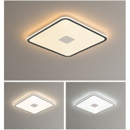 Luz de teto quadrada embutida moderna com proteção ocular de espectro total e regulável