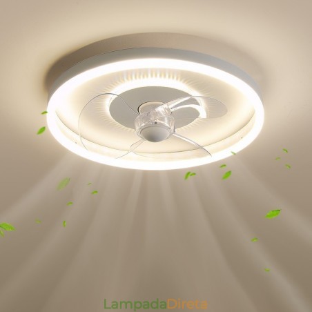Ventilador de luz embutido moderno, redondo, ultrafino, silencioso, invisível, de espectro total, proteção para os olhos, regulável Ventilador de luz embutido moderno, redondo, ultrafino, silencioso, invisível, de espectro total, proteção para os olhos, regulável