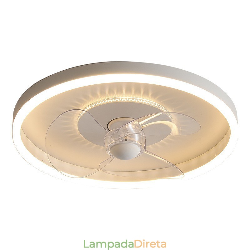Ventilador de luz embutido moderno, redondo, ultrafino, silencioso, invisível, de espectro total, proteção para os olhos, regulável