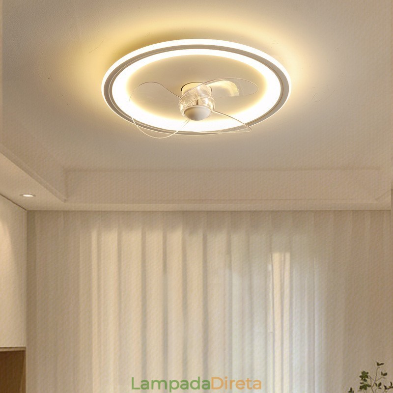 Nordic Round Ultra fino silencioso invisível regulável embutido ventilador luz de proteção ocular de espectro total