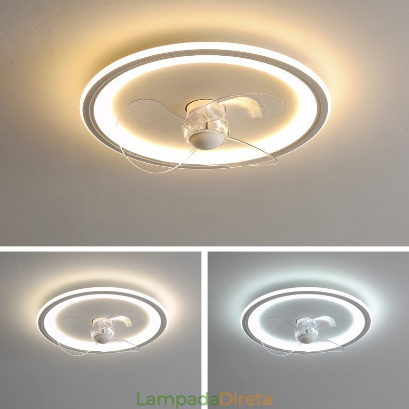 Nordic Round Ultra fino silencioso invisível regulável embutido ventilador luz de proteção ocular de espectro total