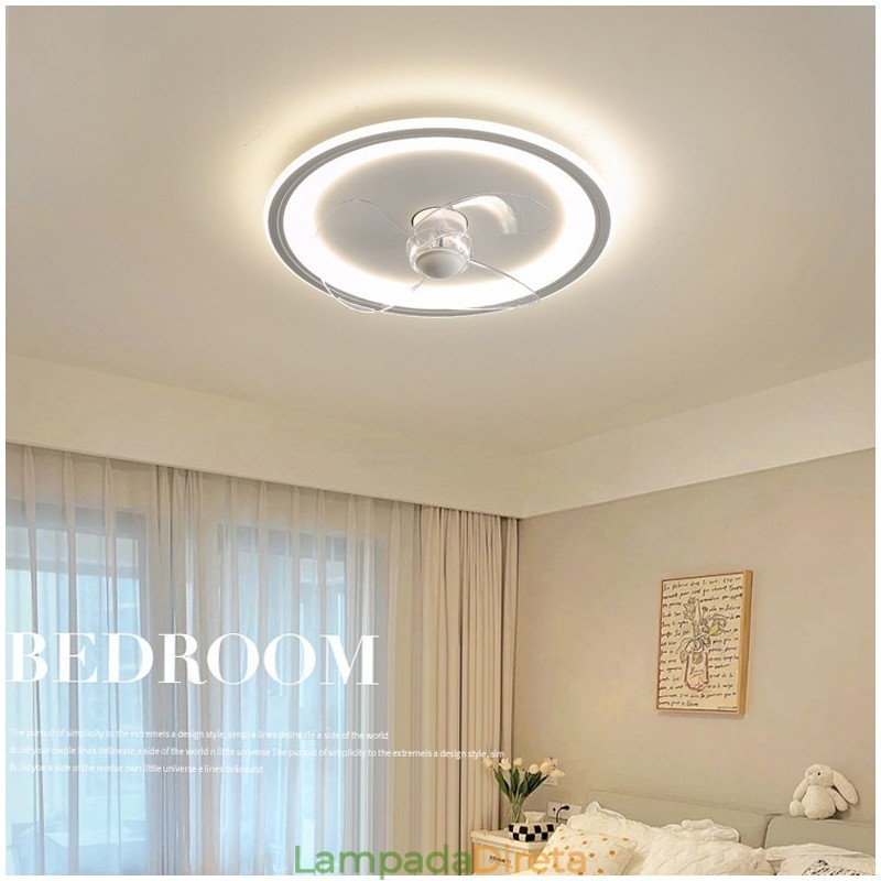Nordic Round Ultra fino silencioso invisível regulável embutido ventilador luz de proteção ocular de espectro total