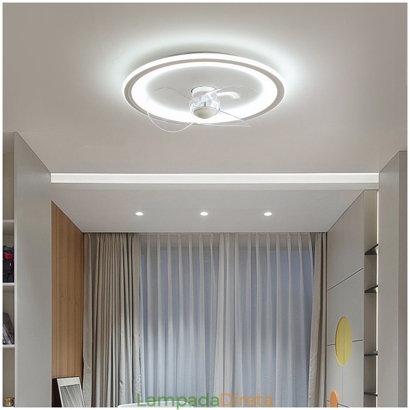 Nordic Round Ultra fino silencioso invisível regulável embutido ventilador luz de proteção ocular de espectro total