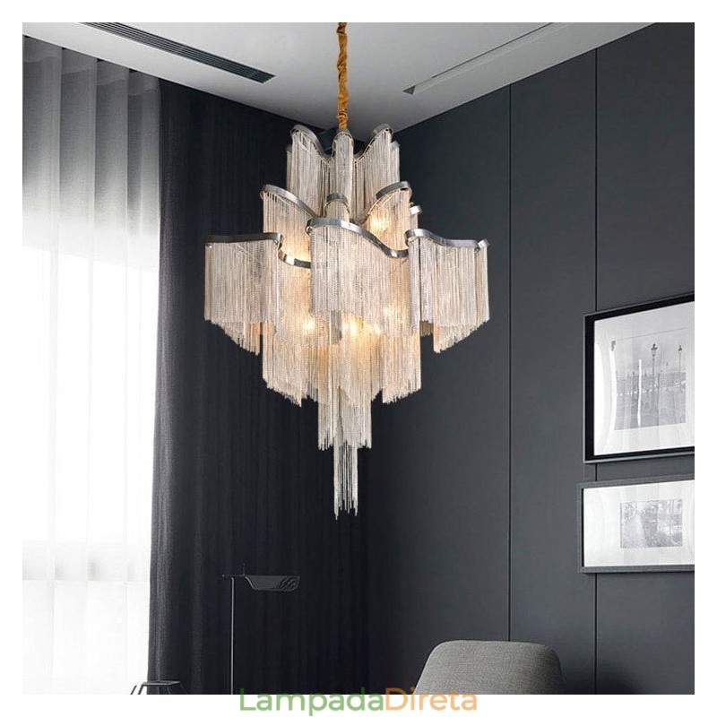 Tassels Extra Large Size Chandelier Designer Luz de teto pendente