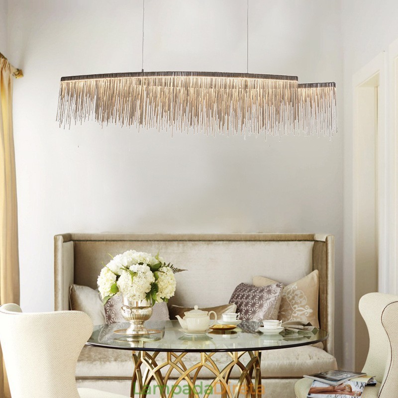 Tassels Extra Grande Tamanho Designer Teto Pendente Luz Ilha