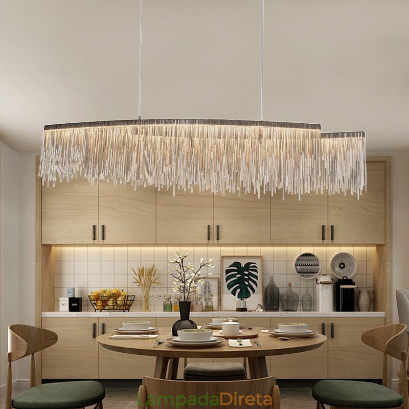 Tassels Extra Grande Tamanho Designer Teto Pendente Luz Ilha