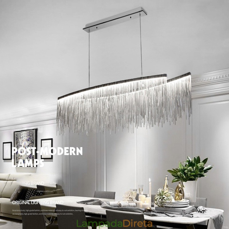 Tassels Extra Grande Tamanho Designer Teto Pendente Luz Ilha