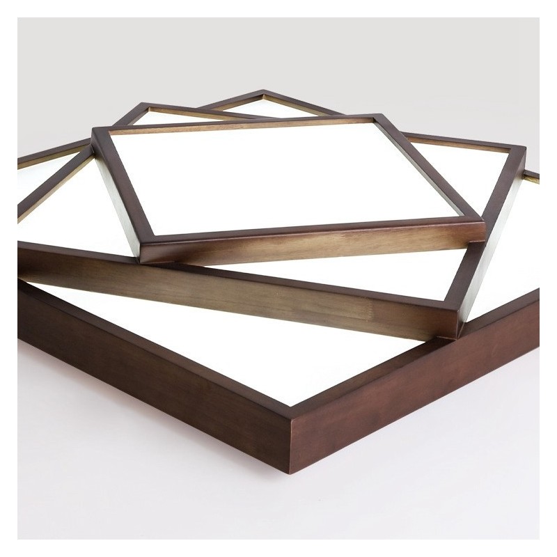 3 Camadas Quadrado Preto Nogueira Madeira Moderno Contemporâneo Estilo Nórdico Montagem Embutida Luz de Teto de Madeira Também Pode Ser Usado Como Luz de Parede