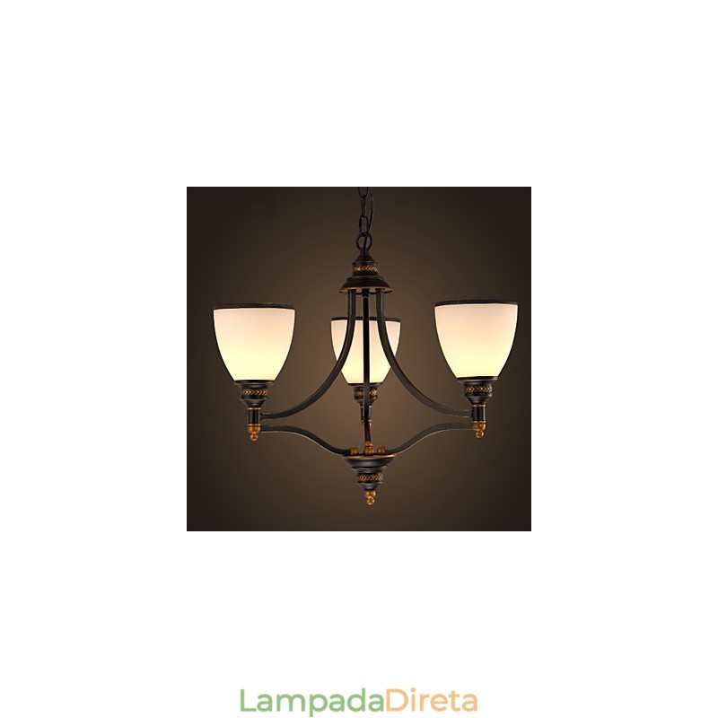 Lâmpadas de teto minimalistas retrô Lâmpadas de teto de vidro estilo europeu