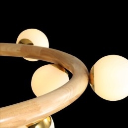 Nordic Ring Lustre Pendente Simples Moderno de Madeira com Tons de Feijão