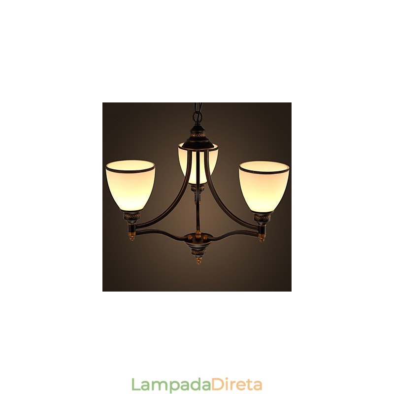 Lâmpadas de teto minimalistas retrô Lâmpadas de teto de vidro estilo europeu