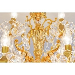 Lustre de cristal de luxo dourado com 6 luzes e 8 luzes