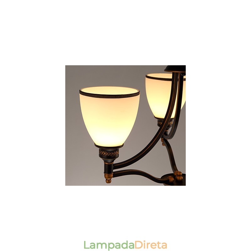 Lâmpadas de teto minimalistas retrô Lâmpadas de teto de vidro estilo europeu