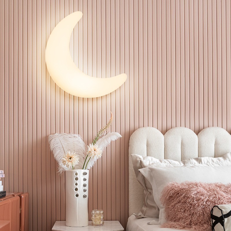 20W Nordic Indoor Moon Shape Quarto Infantil Parede Arandelas Luzes de Teto