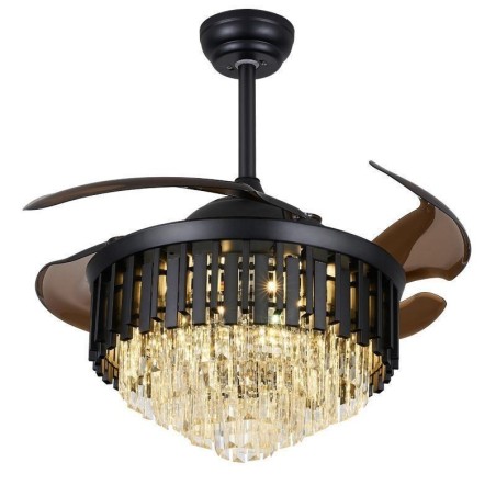 Ventilador de Teto Retrátil Light Crystal Ceiling Fan Ventilador de Teto Retrátil Light Crystal Ceiling Fan