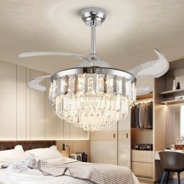 Ventilador de Teto Retrátil Light Crystal Ceiling Fan
