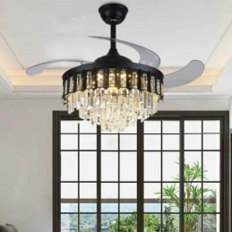 Ventilador de Teto Retrátil Light Crystal Ceiling Fan