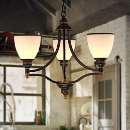 Lâmpadas de teto minimalistas retrô Lâmpadas de teto de vidro estilo europeu