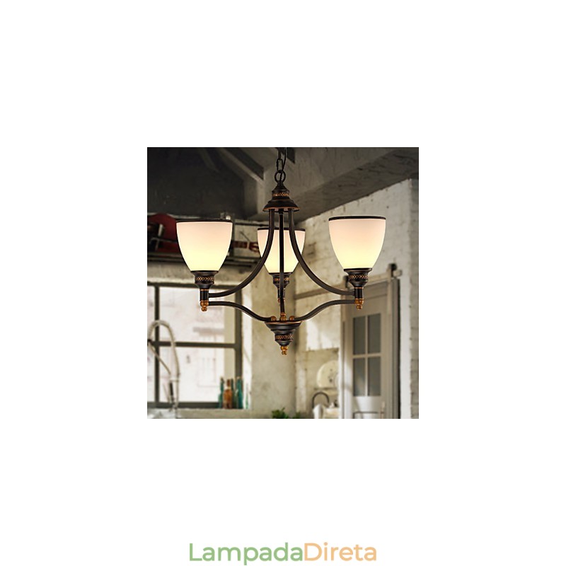 Lâmpadas de teto minimalistas retrô Lâmpadas de teto de vidro estilo europeu