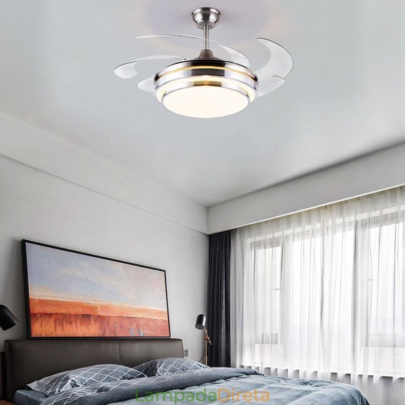 Luminária de teto moderna ABS Fan Blade Iluminação acrílica