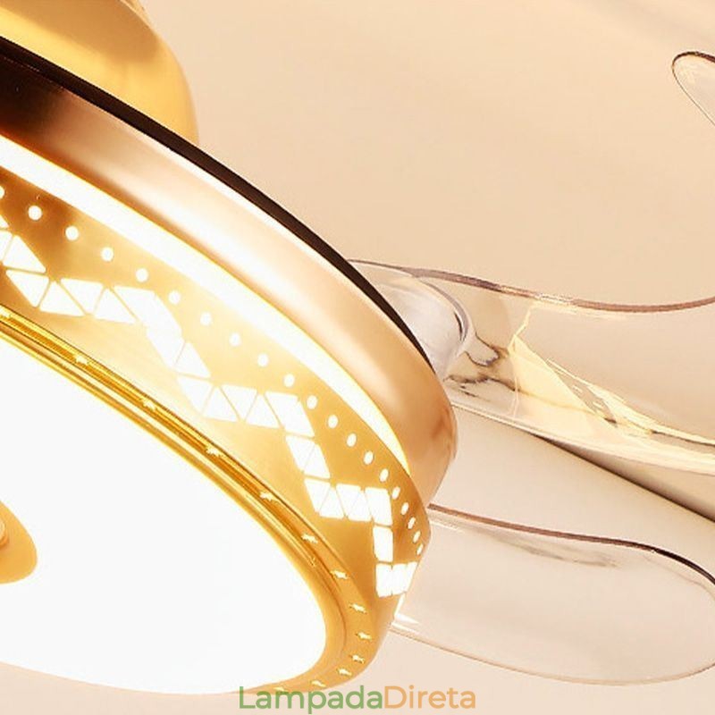 Ventilador de teto moderno eletrogalvanizado com luz inversora