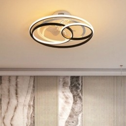 Luzes de teto modernas Círculo Anéis Designer Ventilador de teto