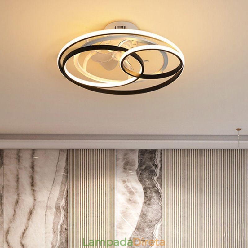 Luzes de teto modernas Círculo Anéis Designer Ventilador de teto