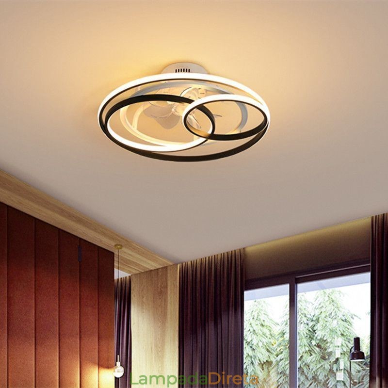 Luzes de teto modernas Círculo Anéis Designer Ventilador de teto