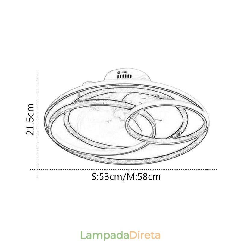 Luzes de teto modernas Círculo Anéis Designer Ventilador de teto