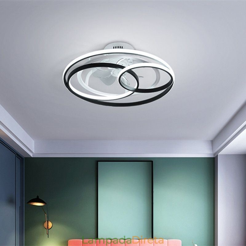 Luzes de teto modernas Círculo Anéis Designer Ventilador de teto