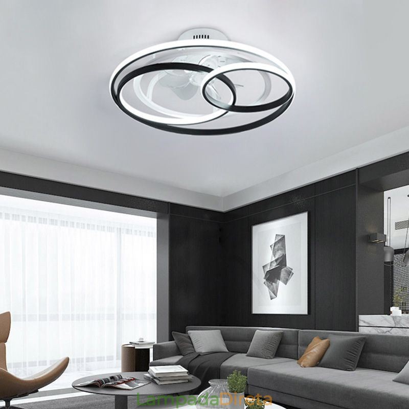Luzes de teto modernas Círculo Anéis Designer Ventilador de teto