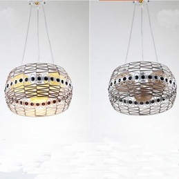 Luminária pendente Rattan Art Luminária tecida à mão