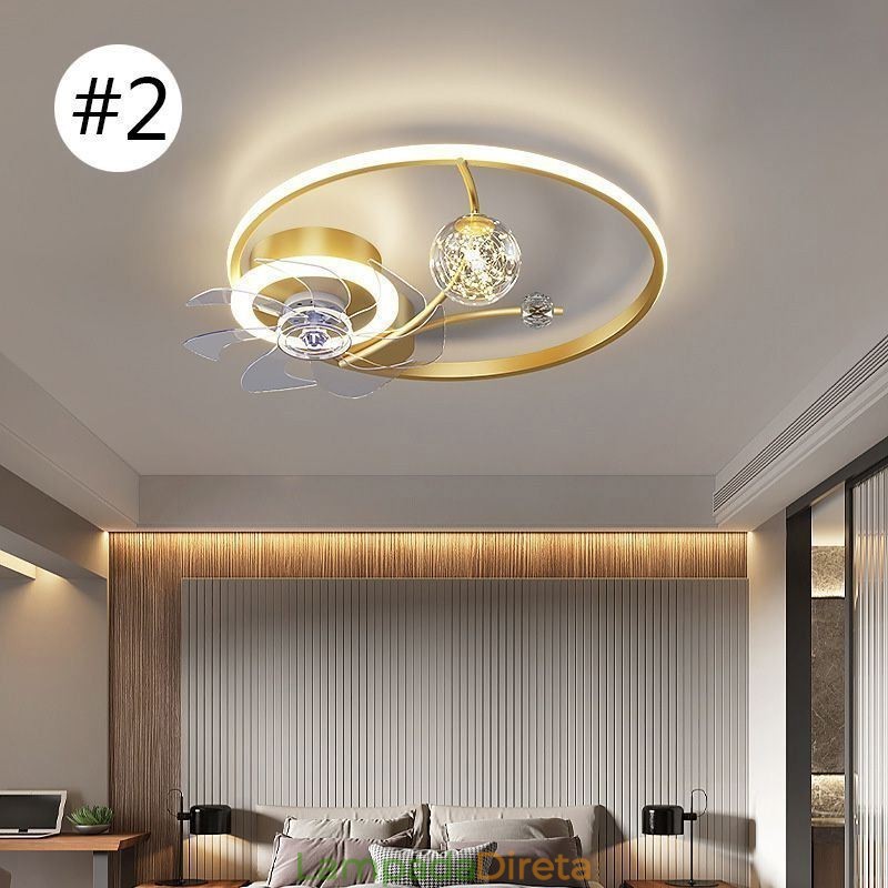 Ventilador de Teto com Luzes Decor Ventilador Luminária Acrílico
