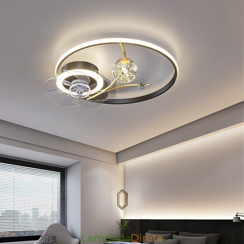 Ventilador de Teto com Luzes Decor Ventilador Luminária Acrílico